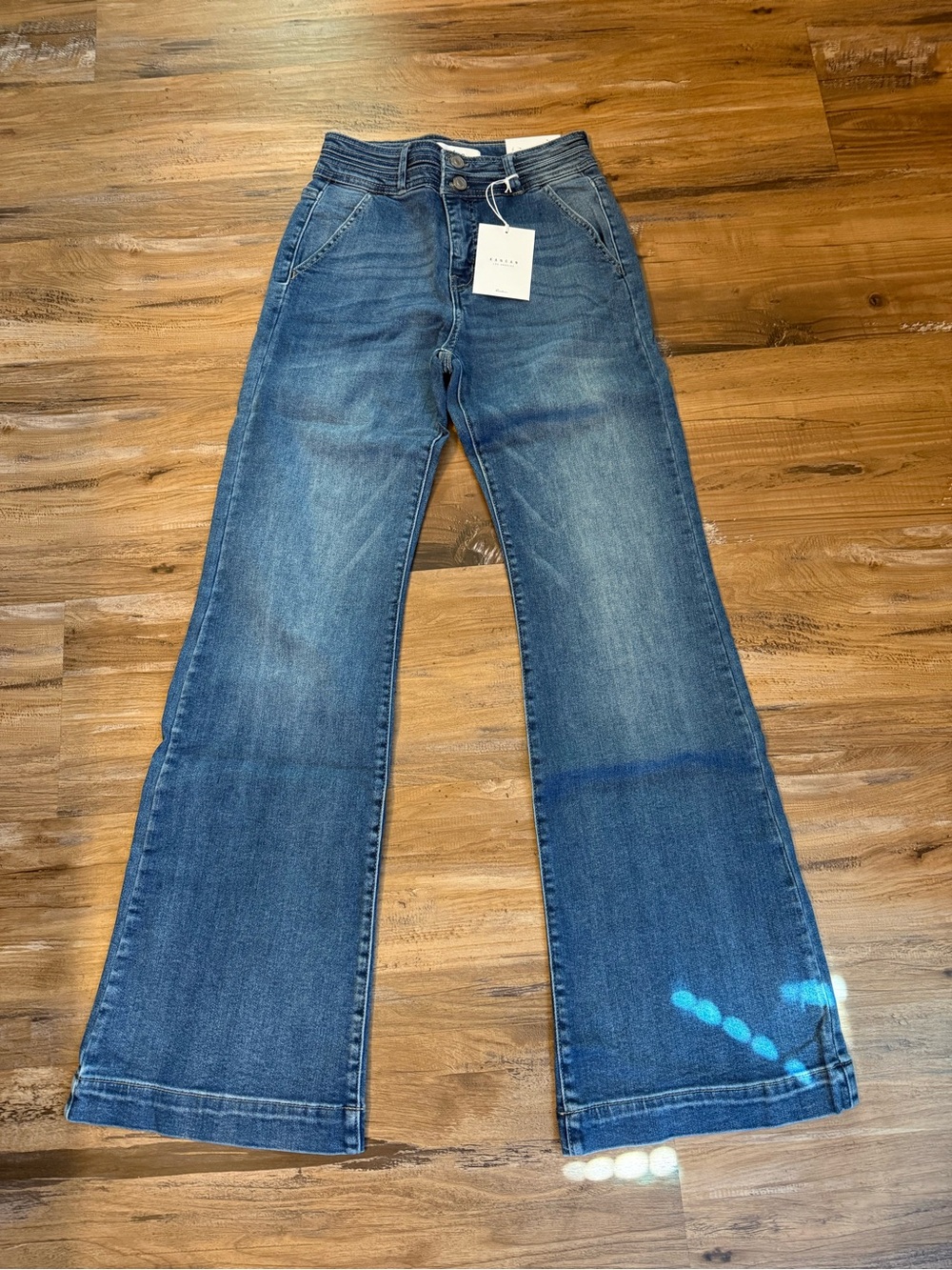 KanCan Medium Blue High-Rise Wide Leg Jeans